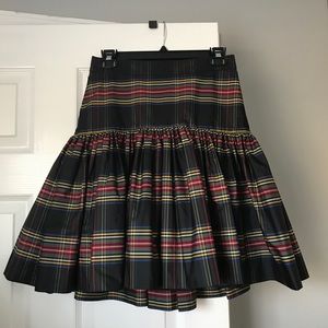 Jcrew Stewart Plaid High Low Drop Waist Skirt